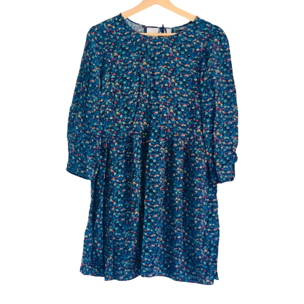 Zara Babydoll Y2K Dress Long Sleeve Multi Color Tunic Dress Size Medium